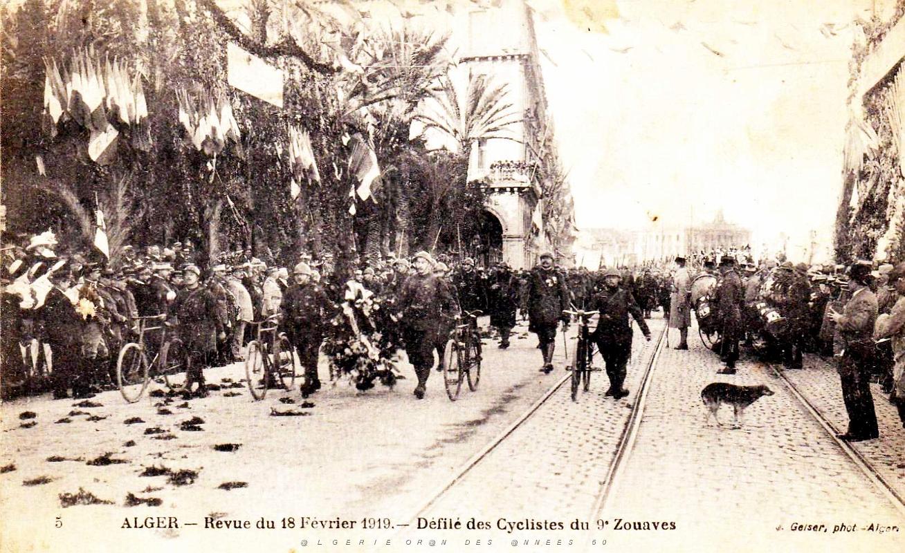Alger - Revue du 18 Fevrier 1918 - Cyclistes du 9e Zouaves.jpg
